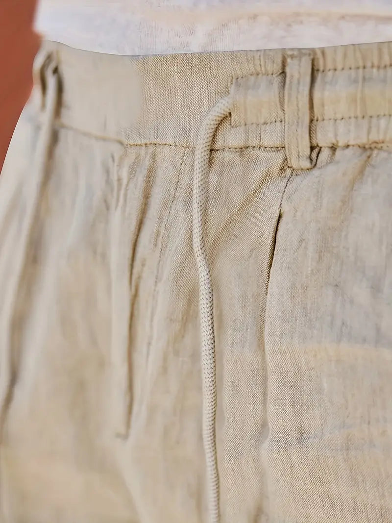 Pantalón Levante | Lino con Pinzas y Cintura Ajustable