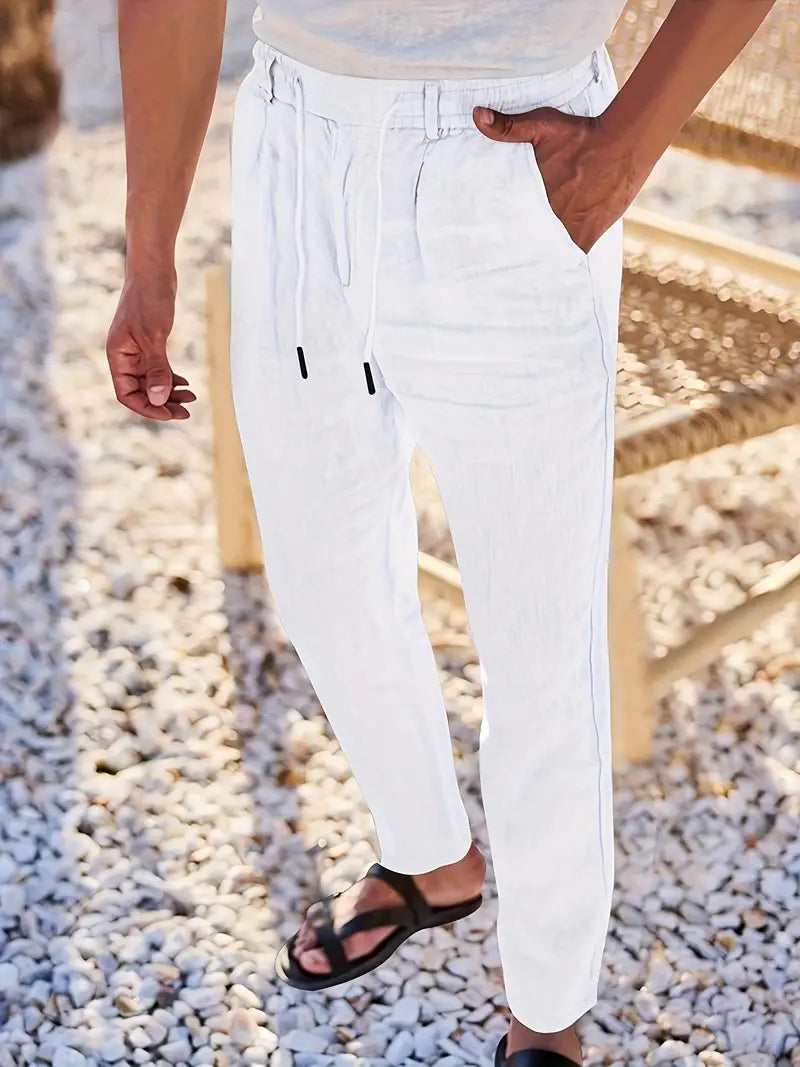 Pantalón Levante | Lino con Pinzas y Cintura Ajustable
