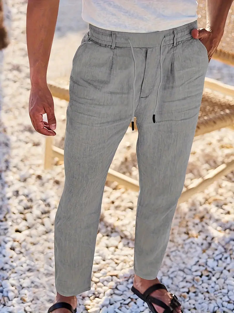 Pantalón Levante | Lino con Pinzas y Cintura Ajustable