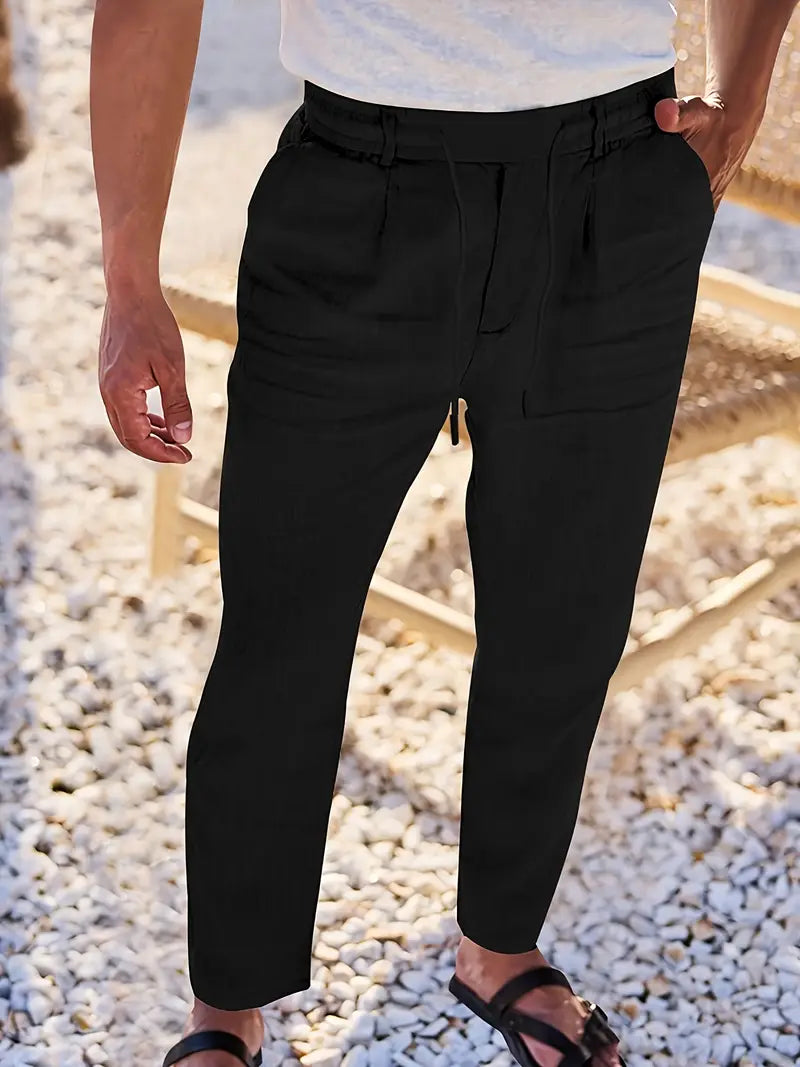 Pantalón Levante | Lino con Pinzas y Cintura Ajustable