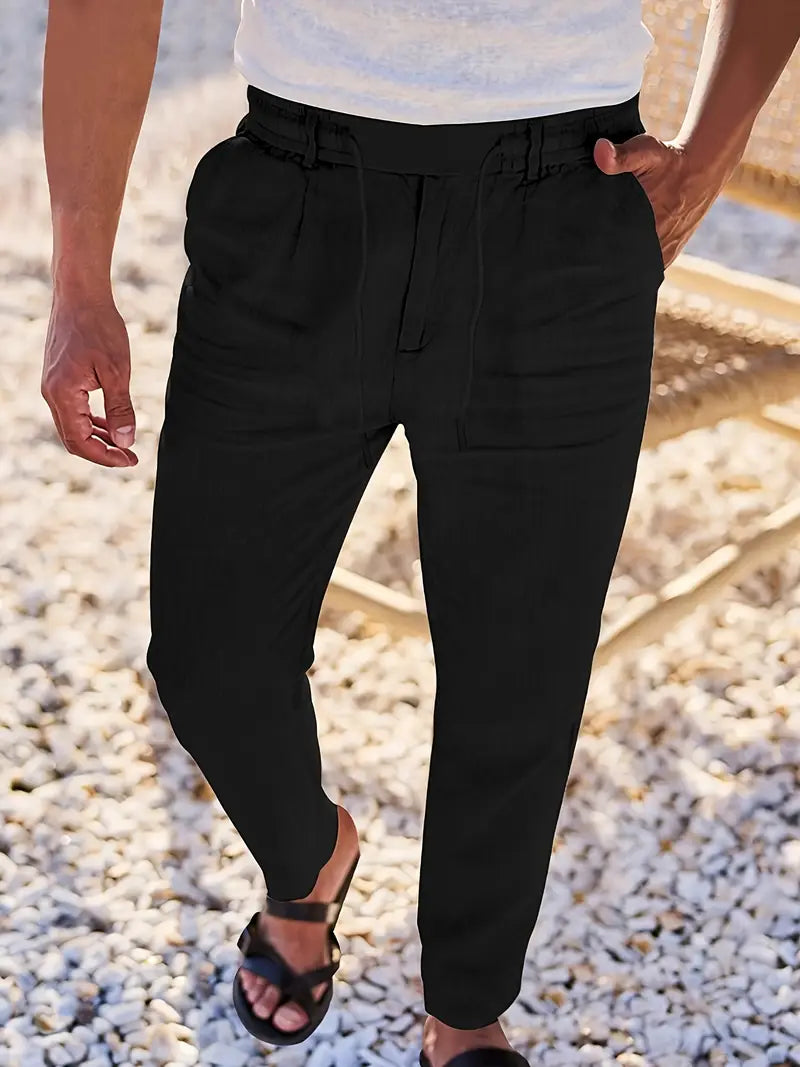 Pantalón Levante | Lino con Pinzas y Cintura Ajustable