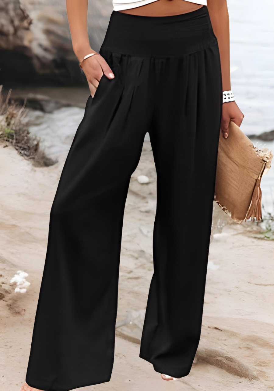 Alma | Pantalón palazzo de cintura fruncida