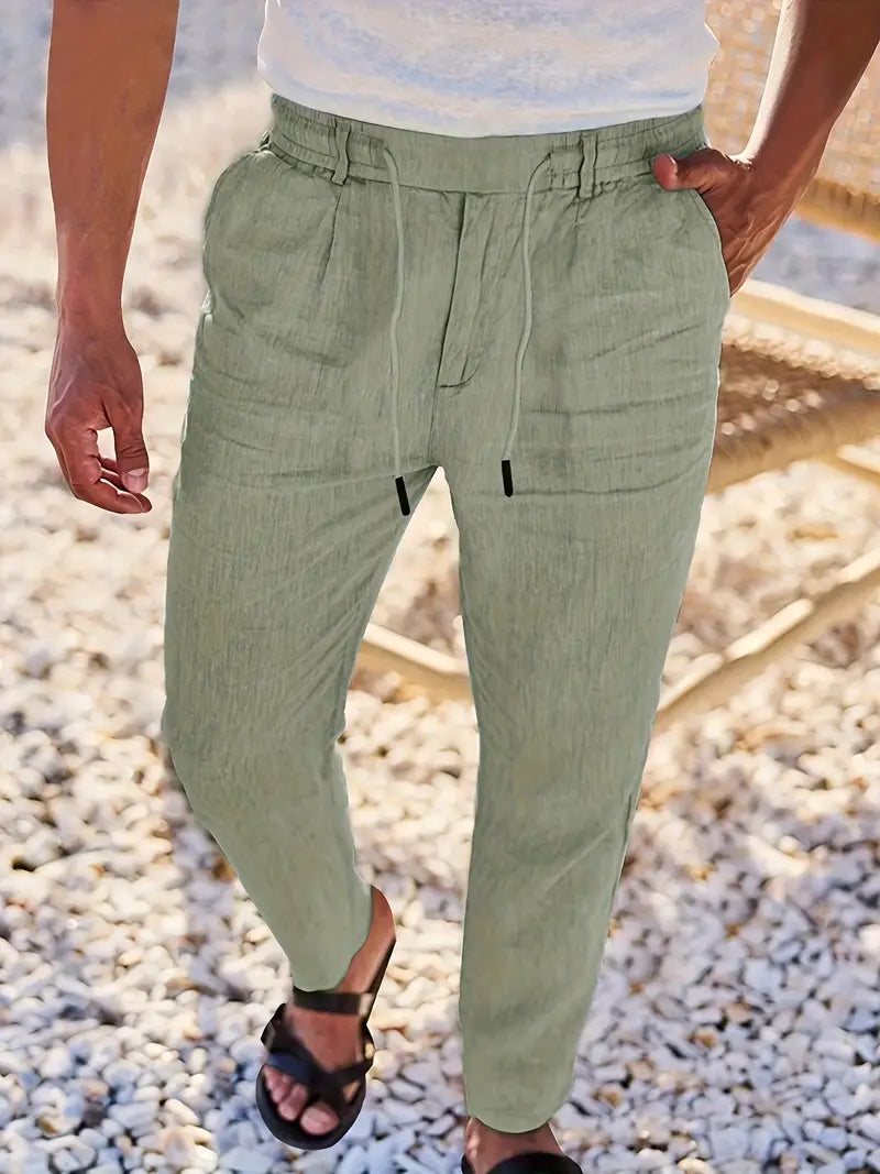 Pantalón Levante | Lino con Pinzas y Cintura Ajustable