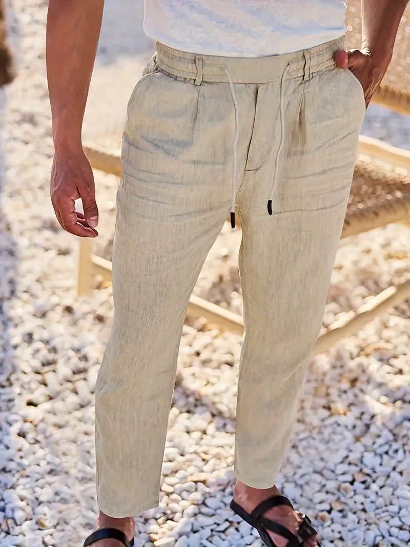 Pantalón Levante | Lino con Pinzas y Cintura Ajustable