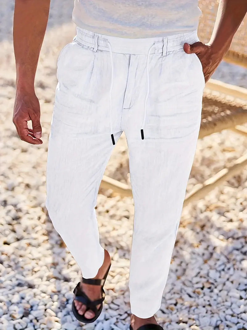 Pantalón Levante | Lino con Pinzas y Cintura Ajustable