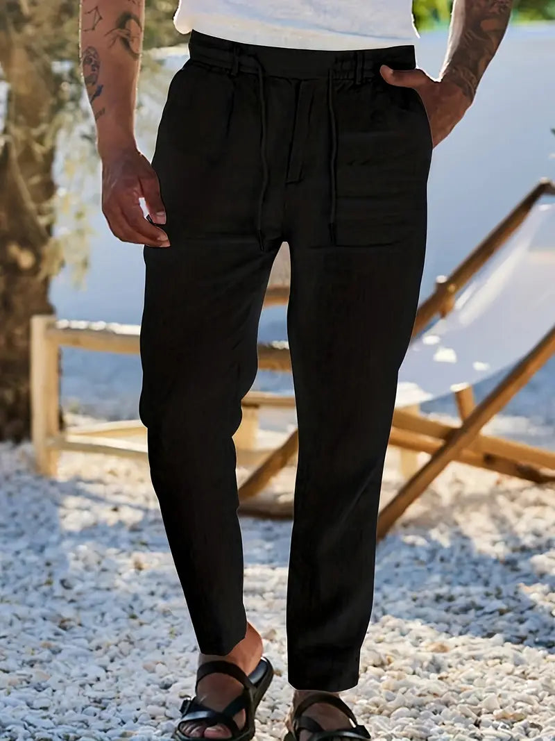 Pantalón Levante | Lino con Pinzas y Cintura Ajustable