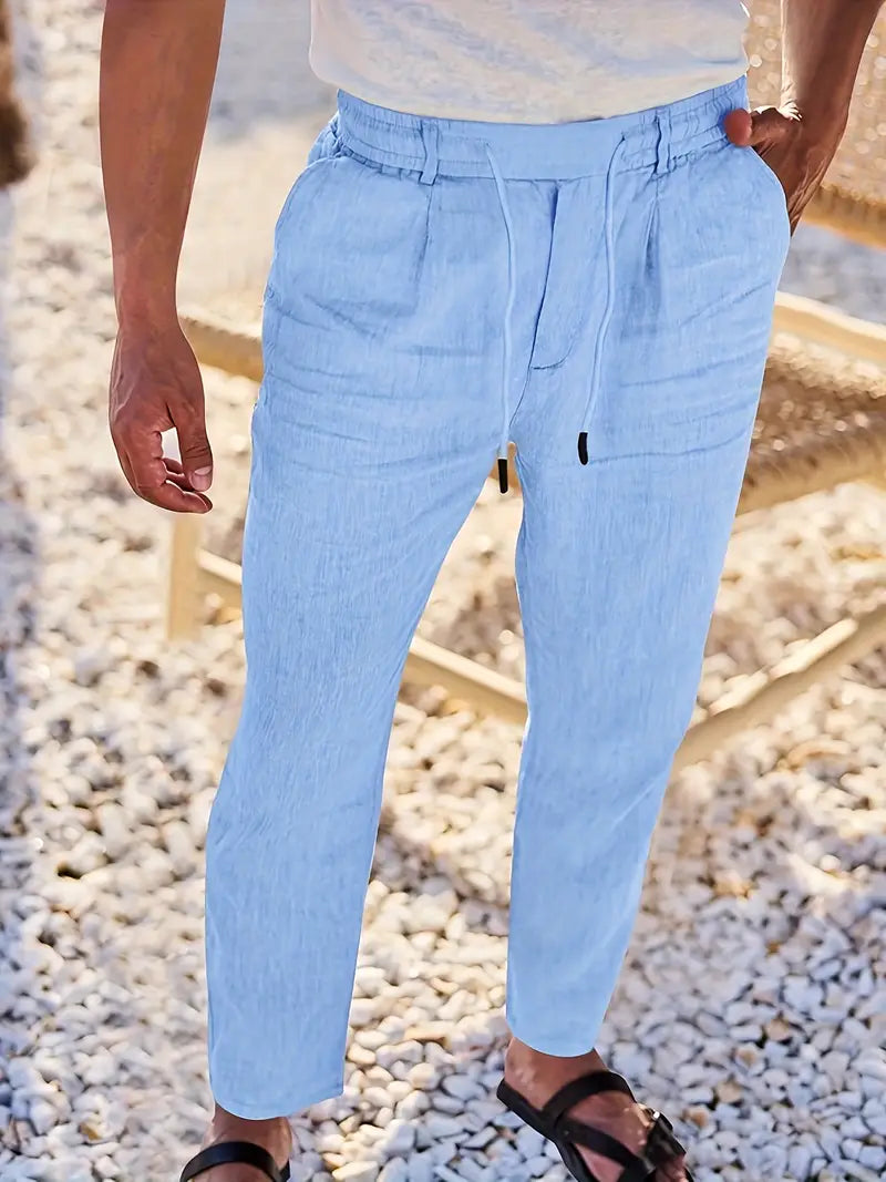 Pantalón Levante | Lino con Pinzas y Cintura Ajustable