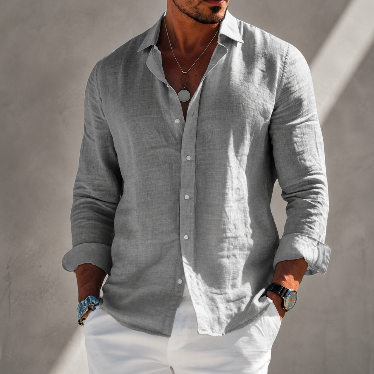Matteo | Camisa ligera de verano de manga larga