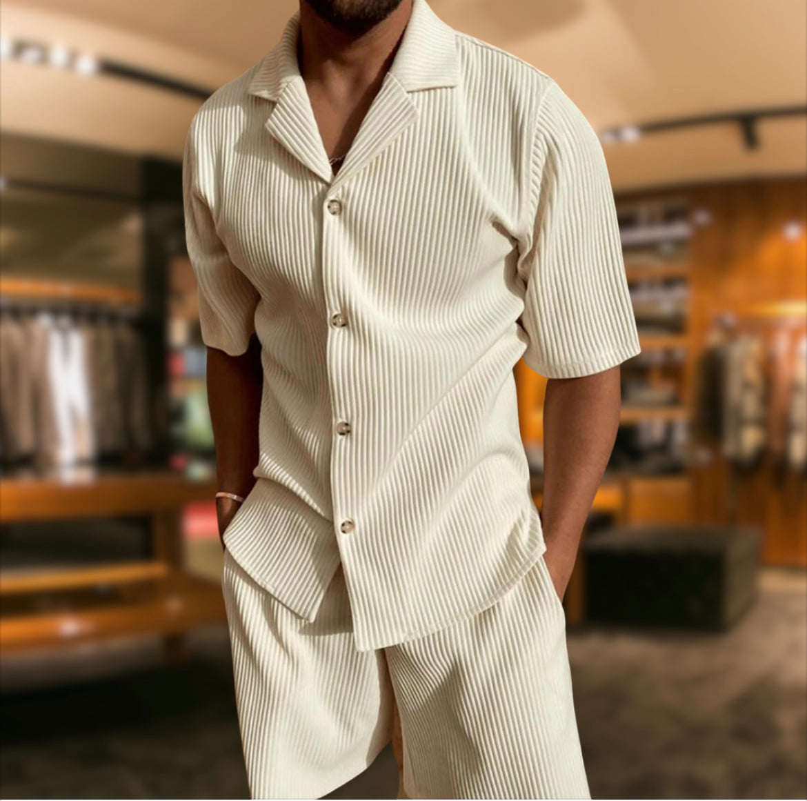 Conjunto Santorini | Camisa Texturizada y Pantalón Corto