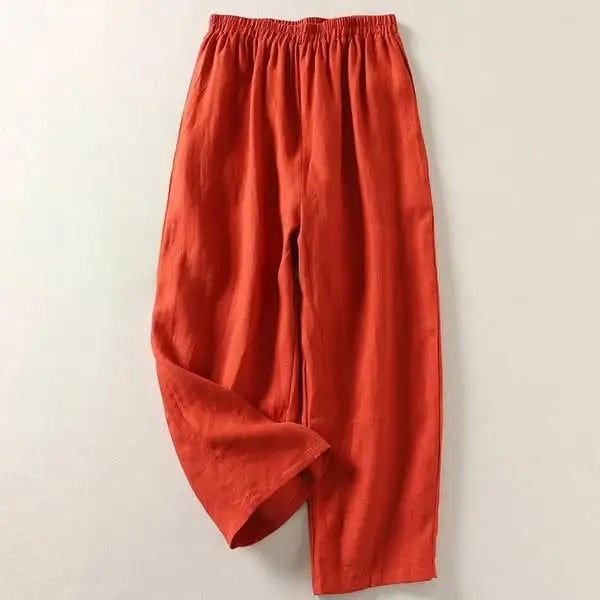 Amalia - Pantalón fluido de algodón y lino