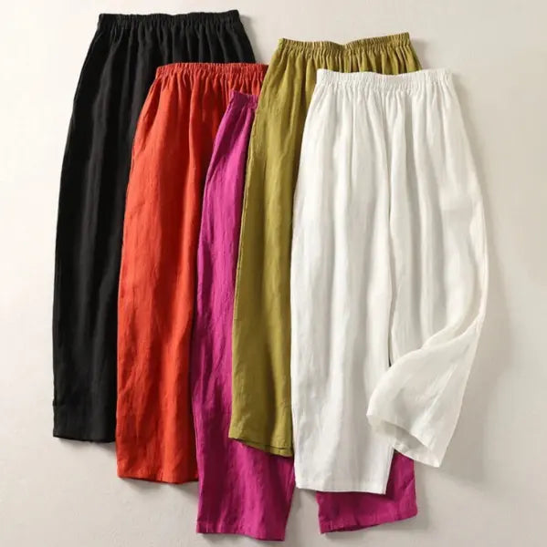 Amalia - Pantalón fluido de algodón y lino