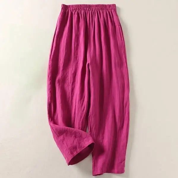 Amalia - Pantalón fluido de algodón y lino