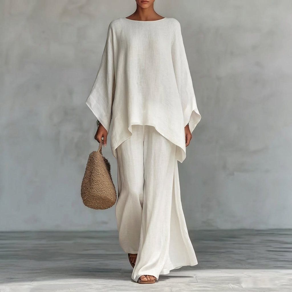Valentina | Conjunto elegante de dos piezas con manga larga y pantalón palazzo