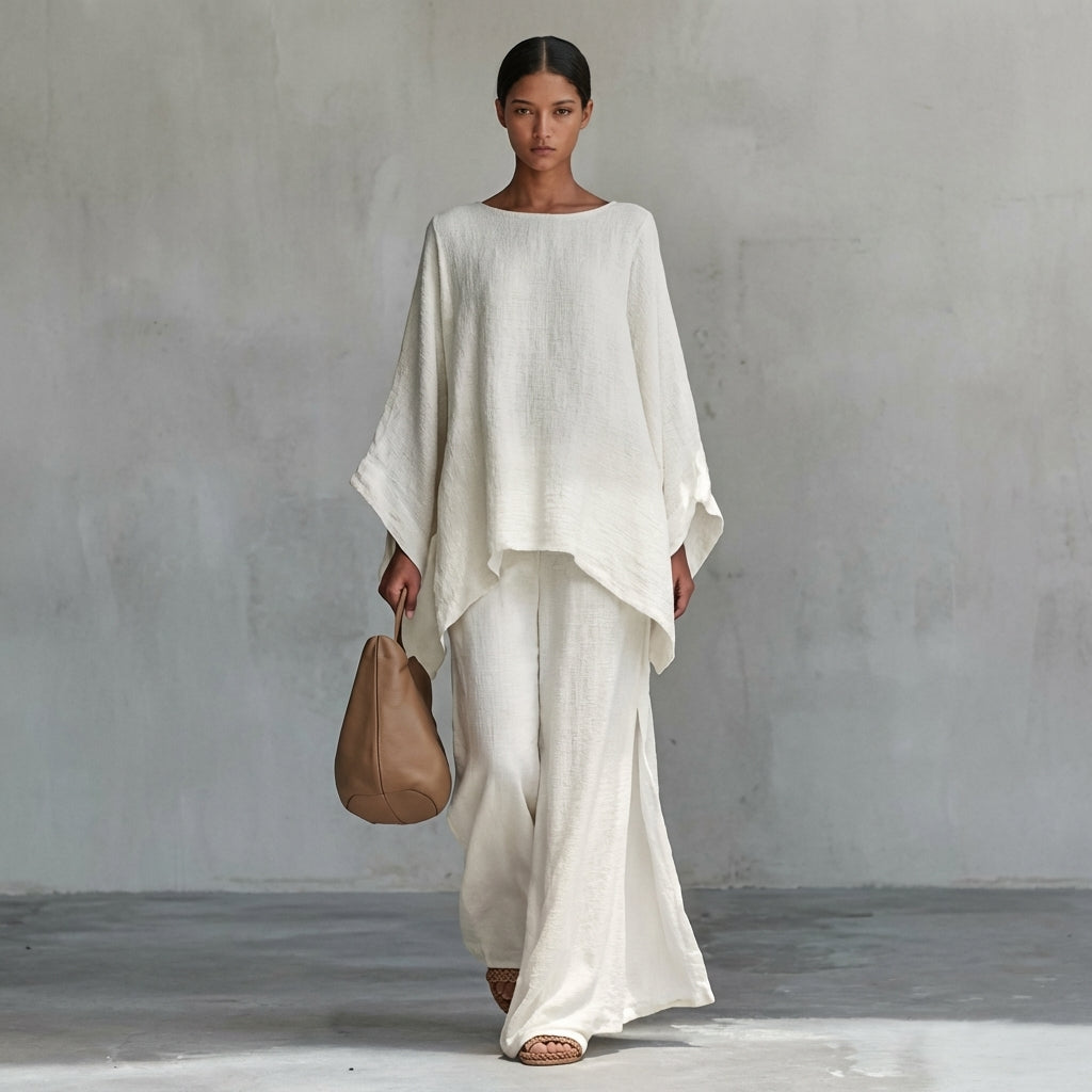 Valentina | Conjunto elegante de dos piezas con manga larga y pantalón palazzo