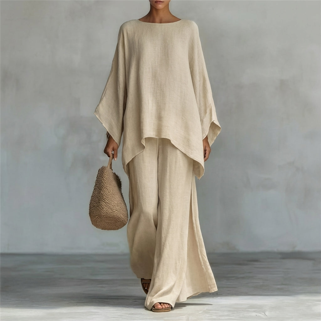Valentina | Conjunto elegante de dos piezas con manga larga y pantalón palazzo