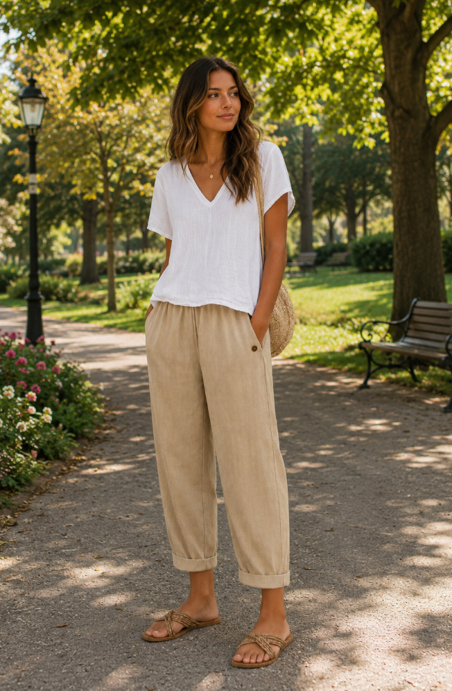 Pantalón Serena | Lino Fluido de Corte Relajado