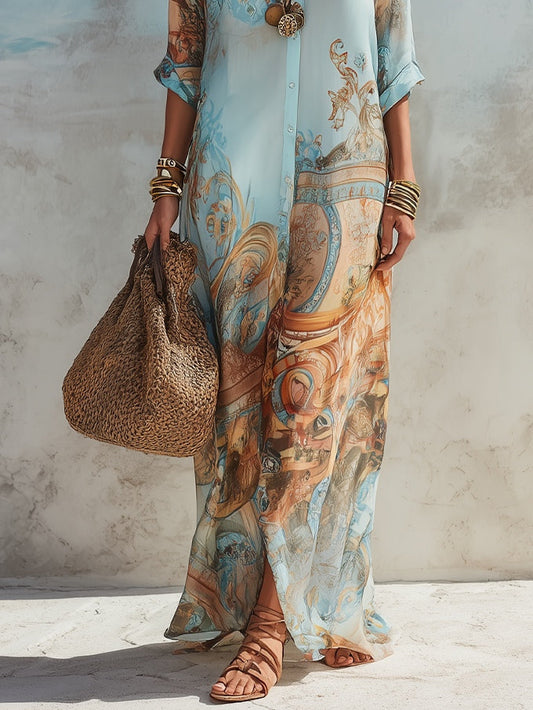 Serena | Vestido camisero de estilo mediterráneo