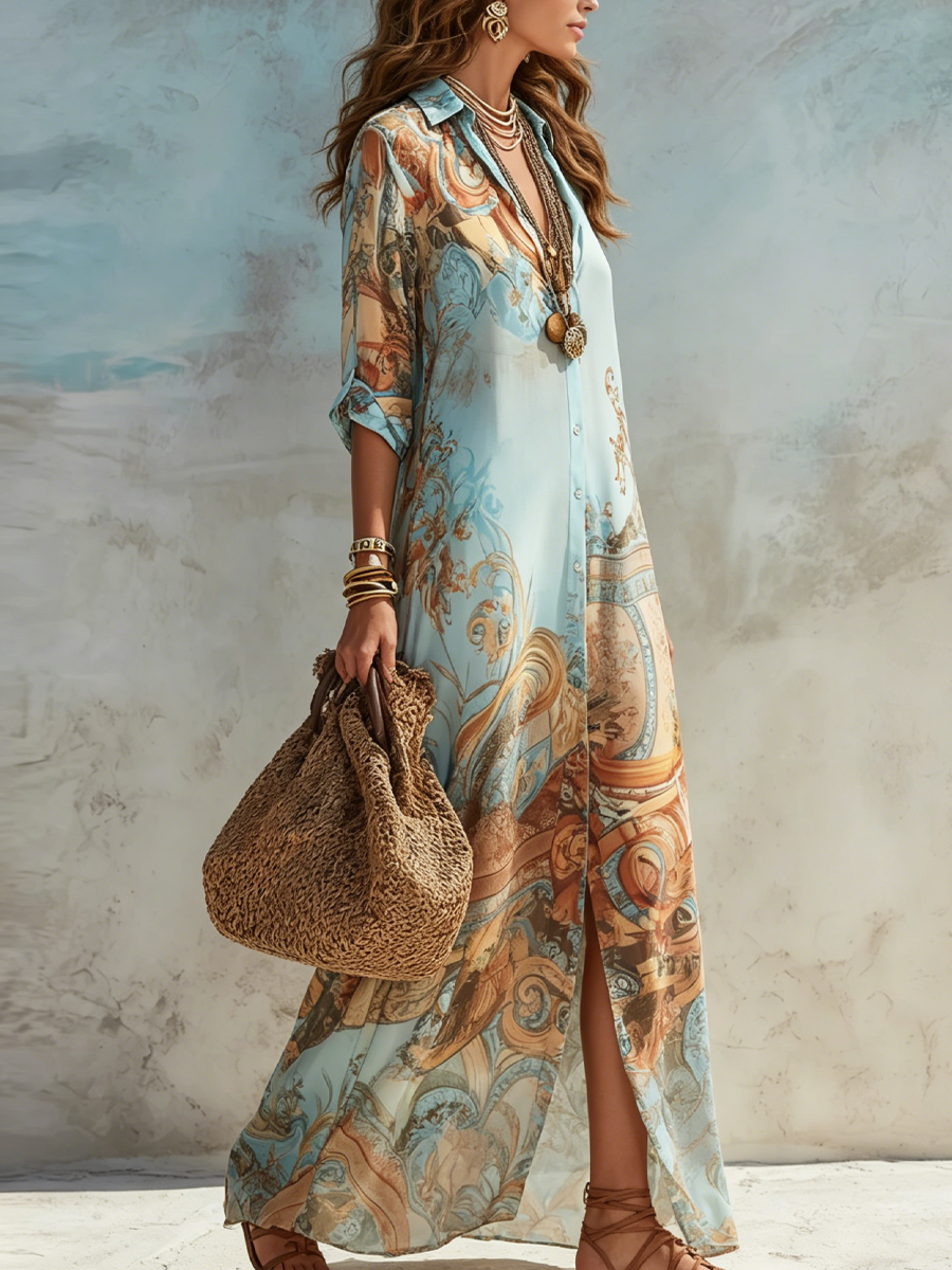 Serena | Vestido camisero de estilo mediterráneo