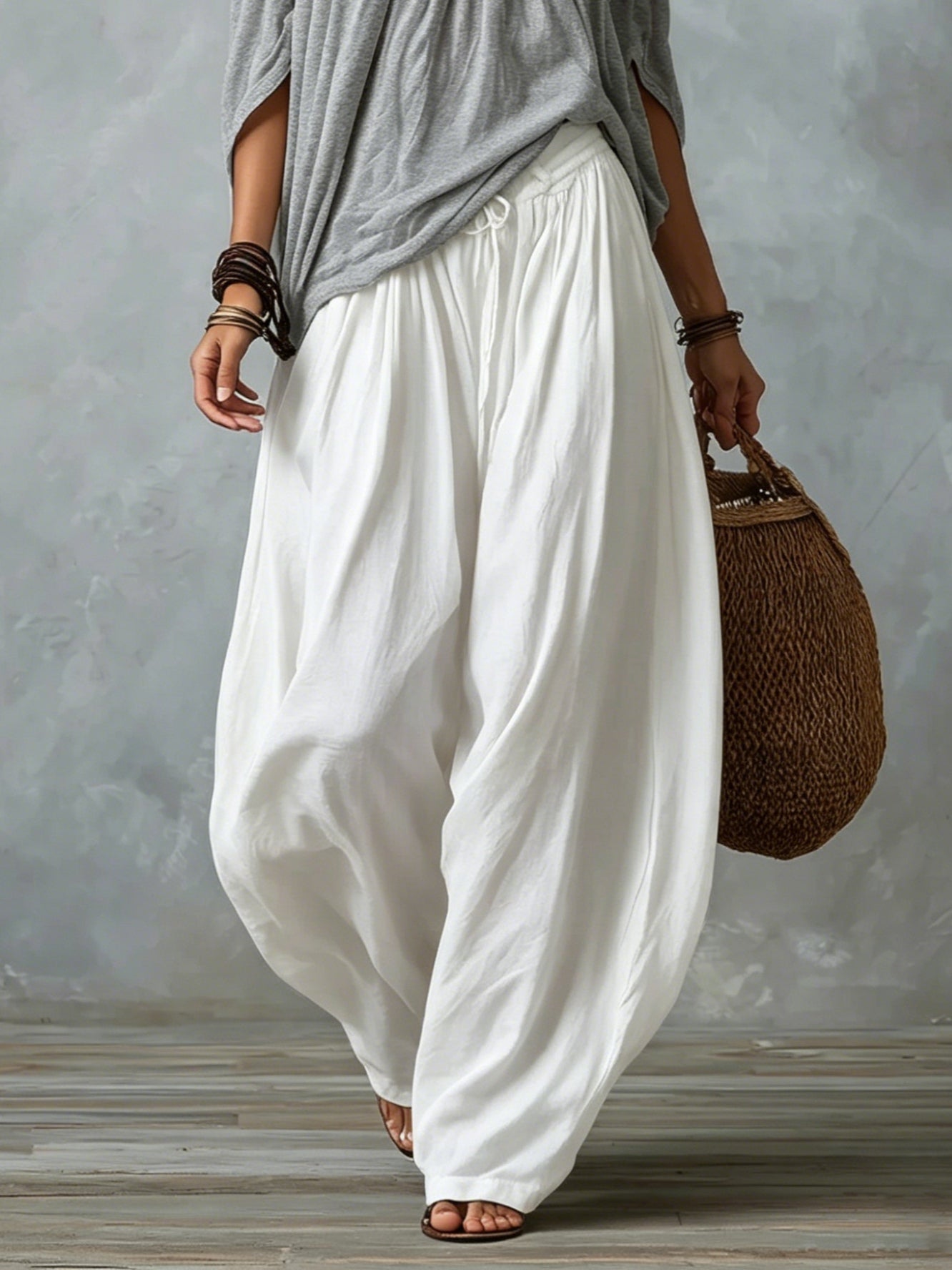 Sol- Conjunto de hombros descubiertos y pantalón fluido