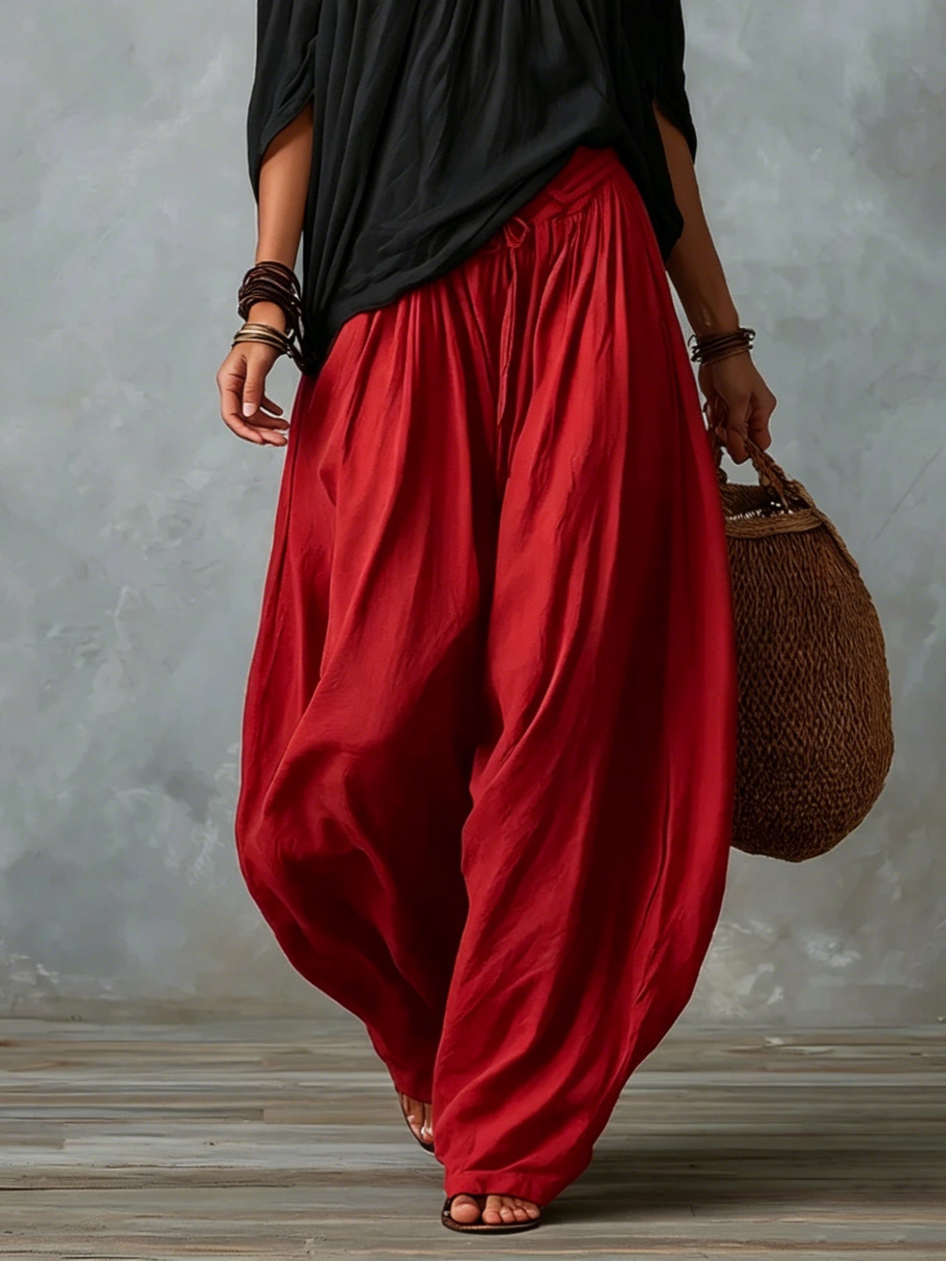 Sol- Conjunto de hombros descubiertos y pantalón fluido