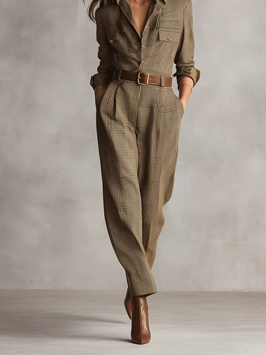 Marine | Conjunto elegante de dos piezas con cinturón