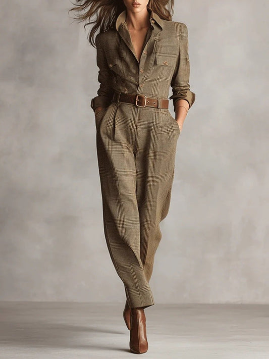 Marine | Conjunto elegante de dos piezas con cinturón