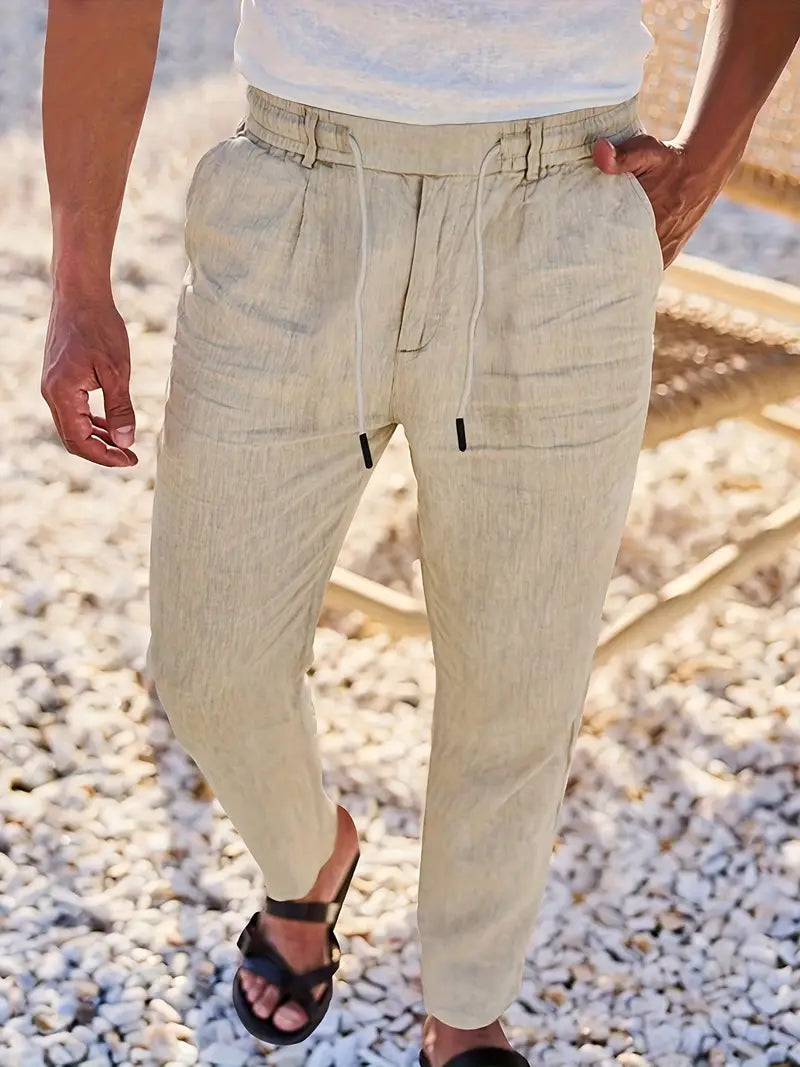 Pantalón Levante | Lino con Pinzas y Cintura Ajustable