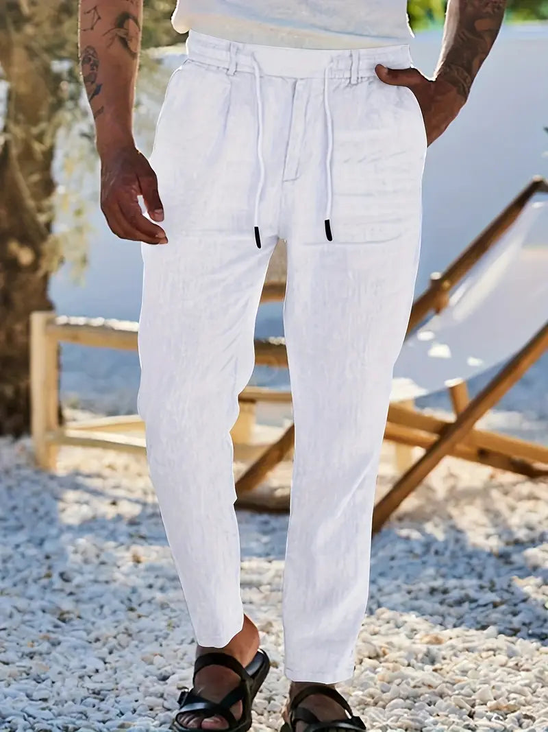 Pantalón Levante | Lino con Pinzas y Cintura Ajustable