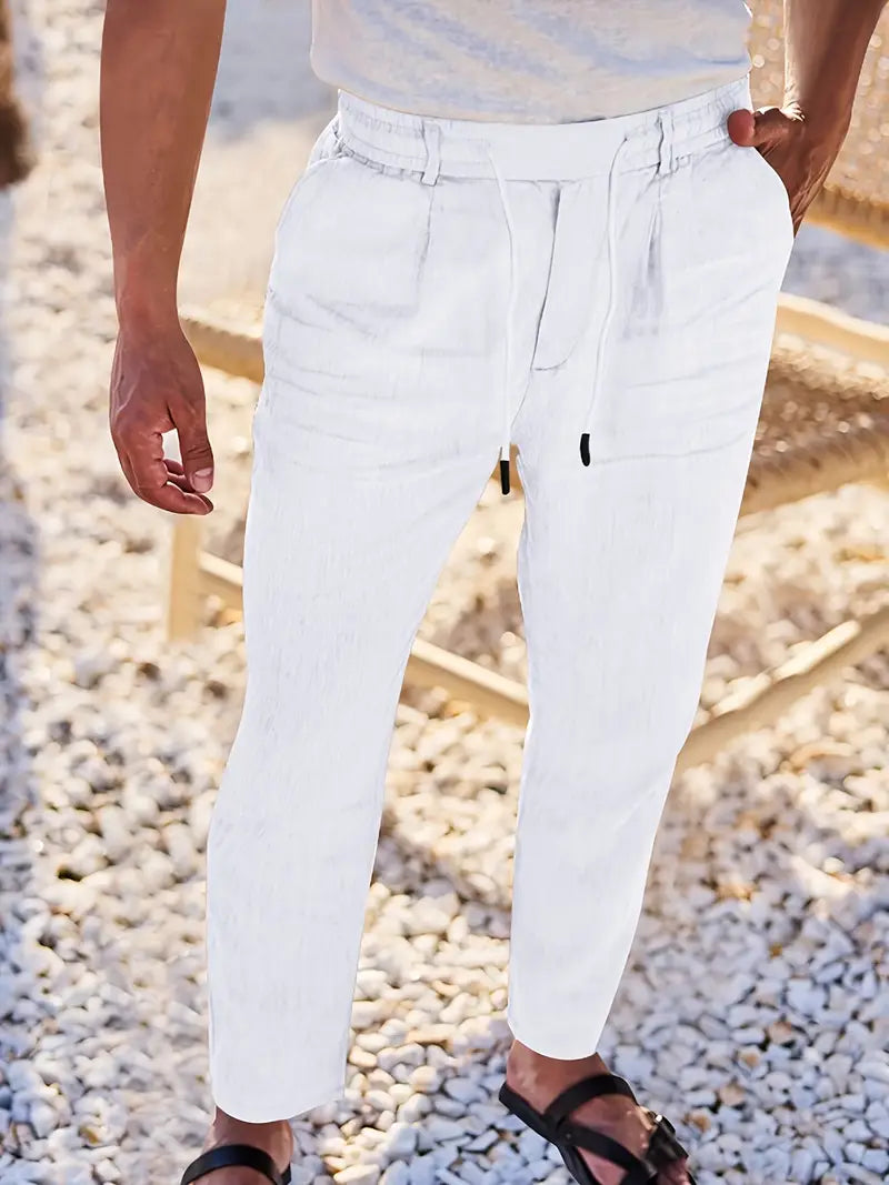 Pantalón Levante | Lino con Pinzas y Cintura Ajustable