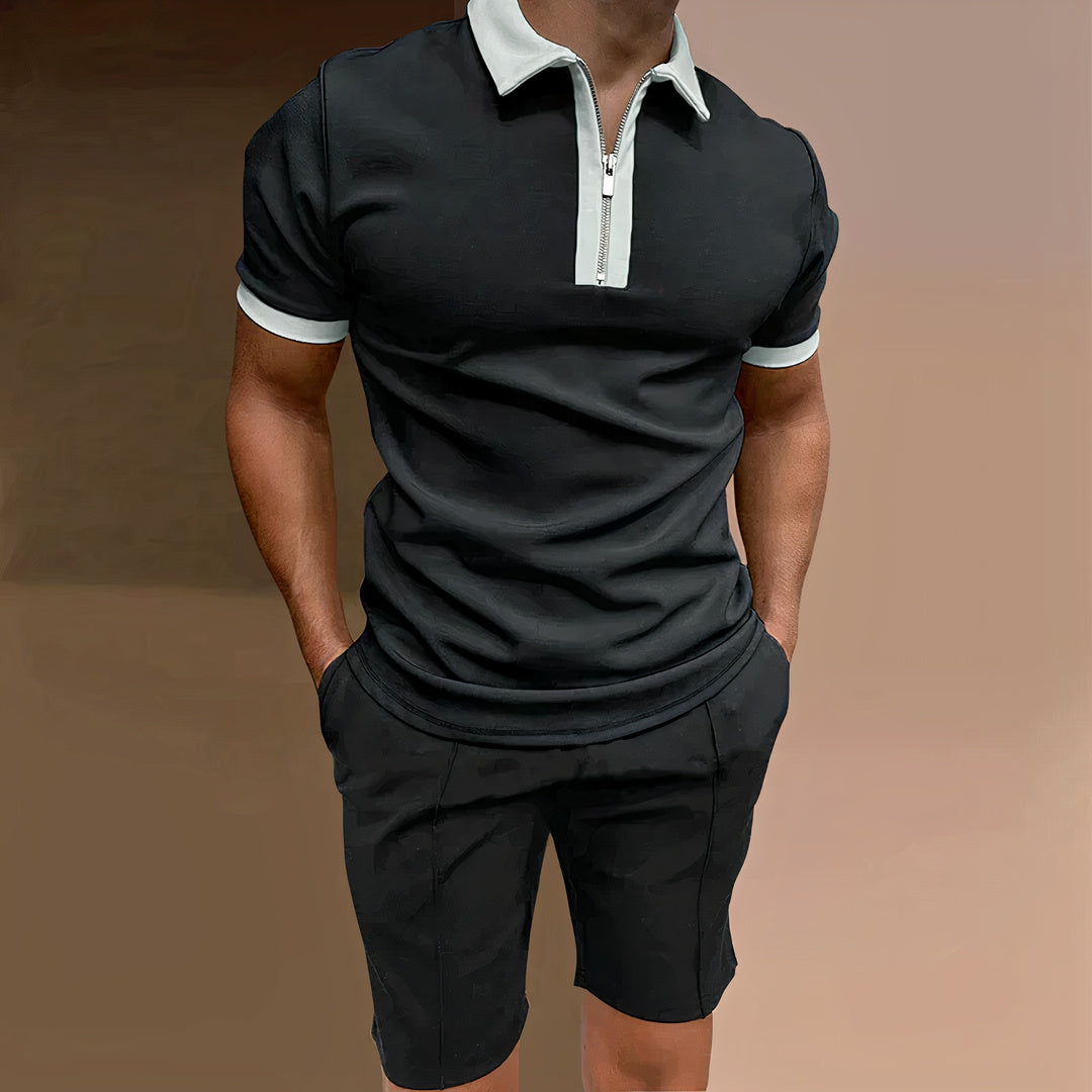 Conjunto Mónaco | Polo con Cremallera y Bermuda a Juego