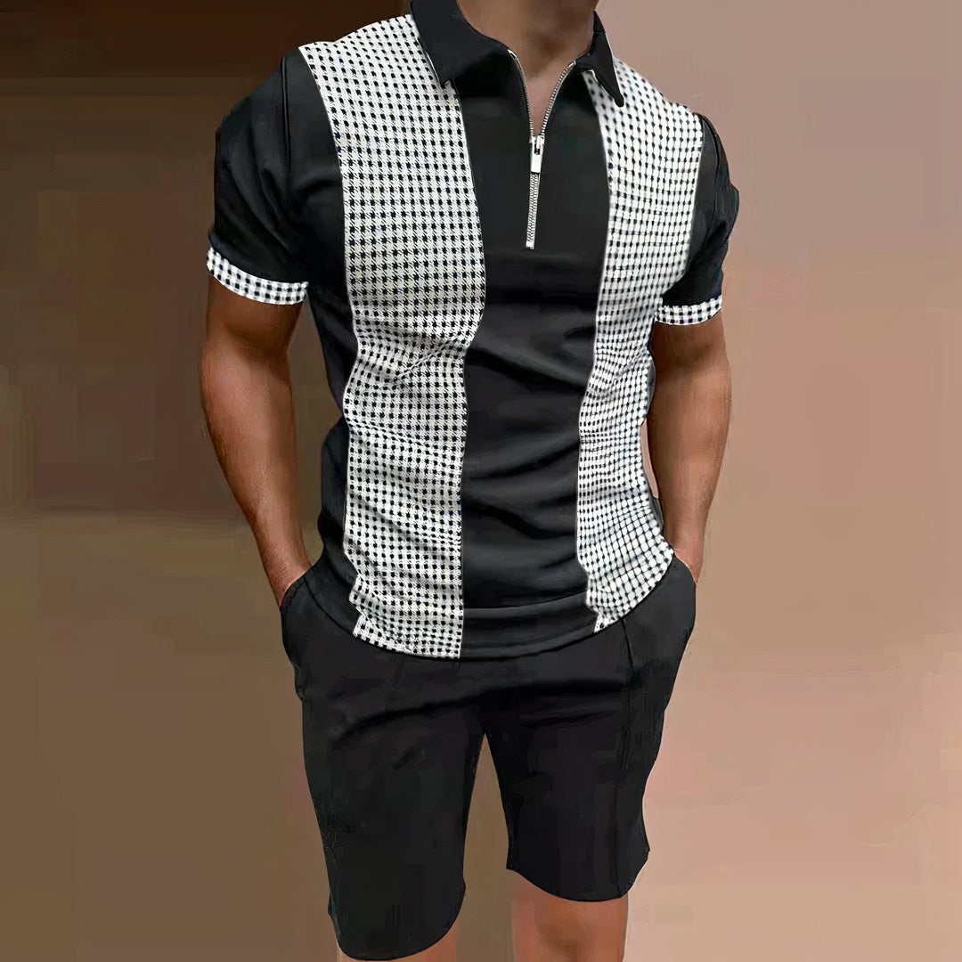 Conjunto Mónaco | Polo con Cremallera y Bermuda a Juego