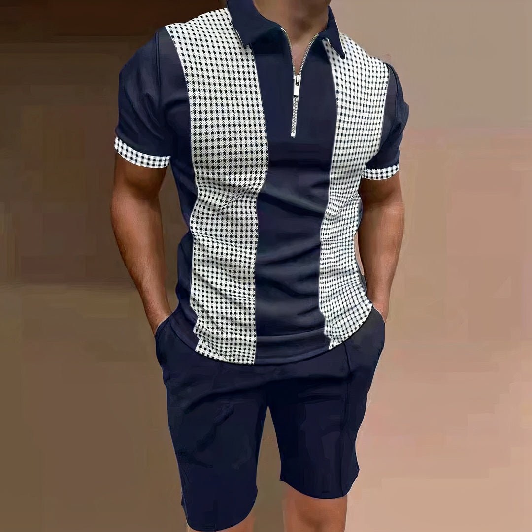 Conjunto Mónaco | Polo con Cremallera y Bermuda a Juego