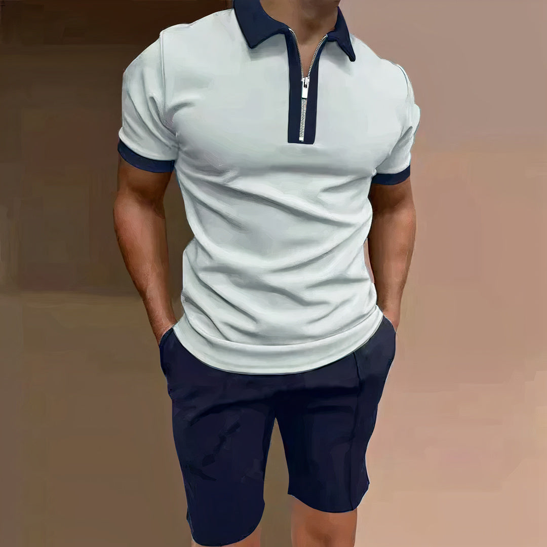 Conjunto Mónaco | Polo con Cremallera y Bermuda a Juego