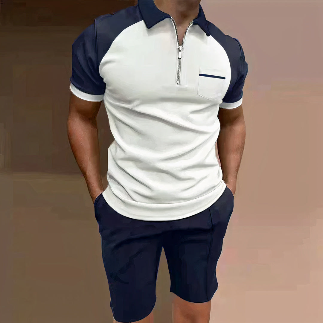 Conjunto Mónaco | Polo con Cremallera y Bermuda a Juego