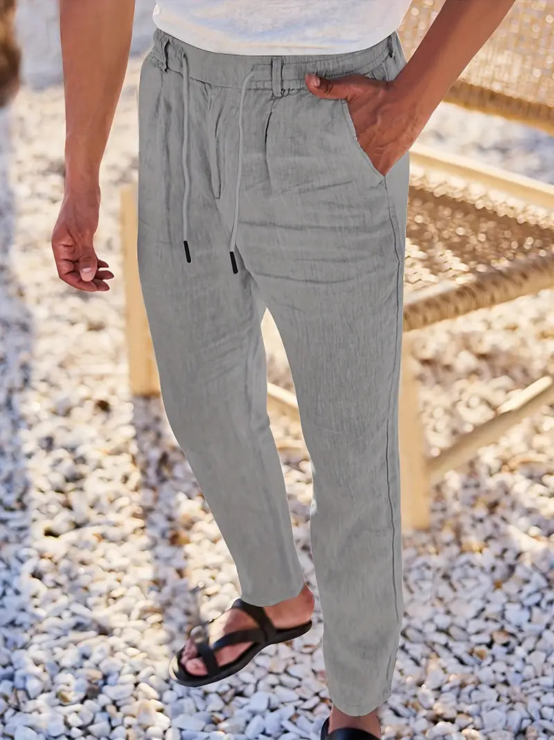 Pantalón Levante | Lino con Pinzas y Cintura Ajustable