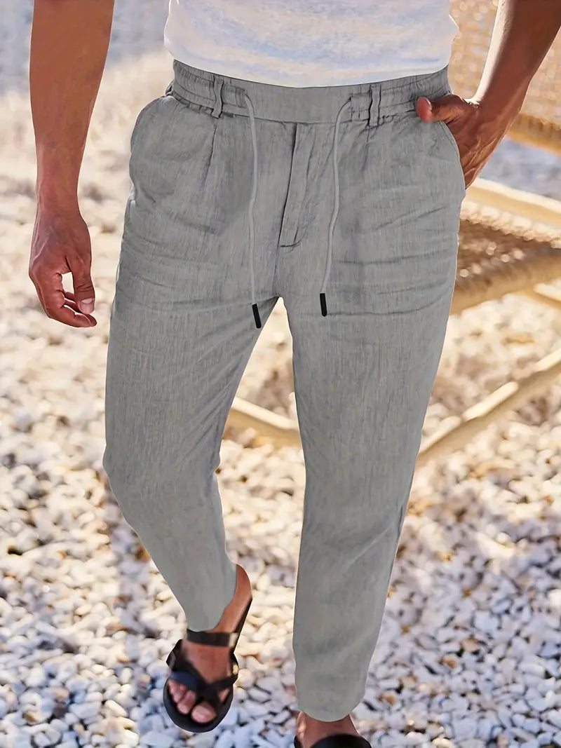 Pantalón Levante | Lino con Pinzas y Cintura Ajustable