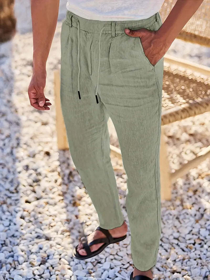 Pantalón Levante | Lino con Pinzas y Cintura Ajustable