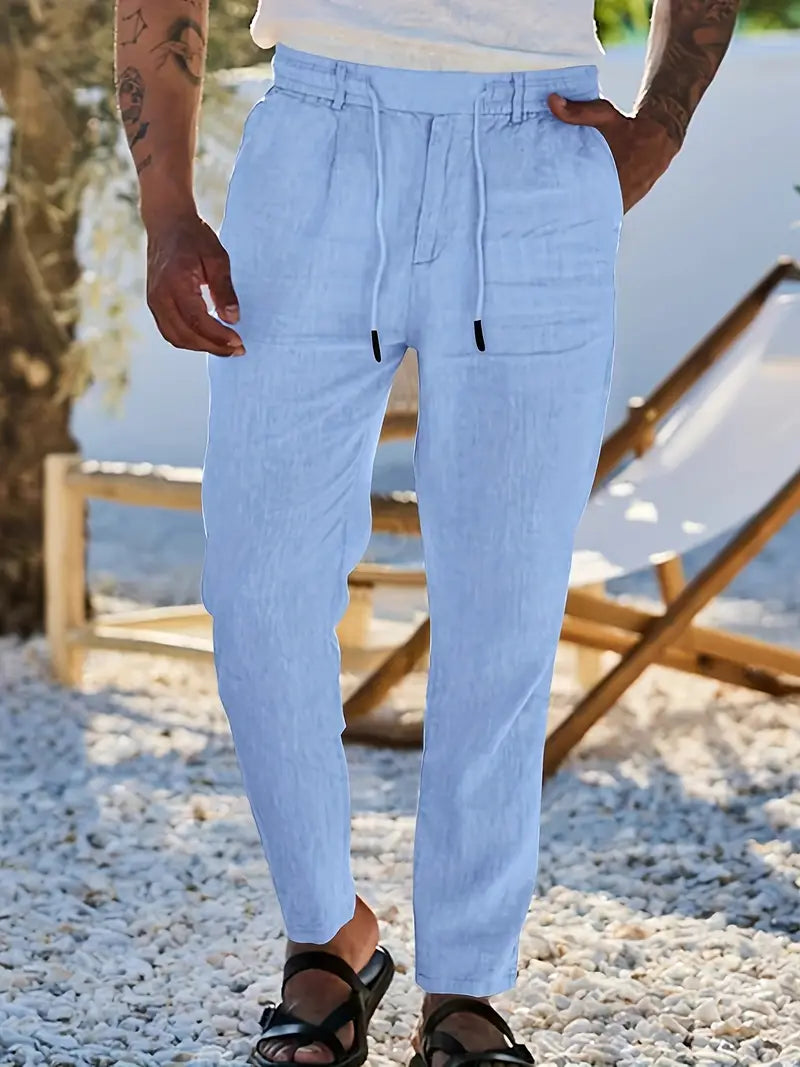 Pantalón Levante | Lino con Pinzas y Cintura Ajustable