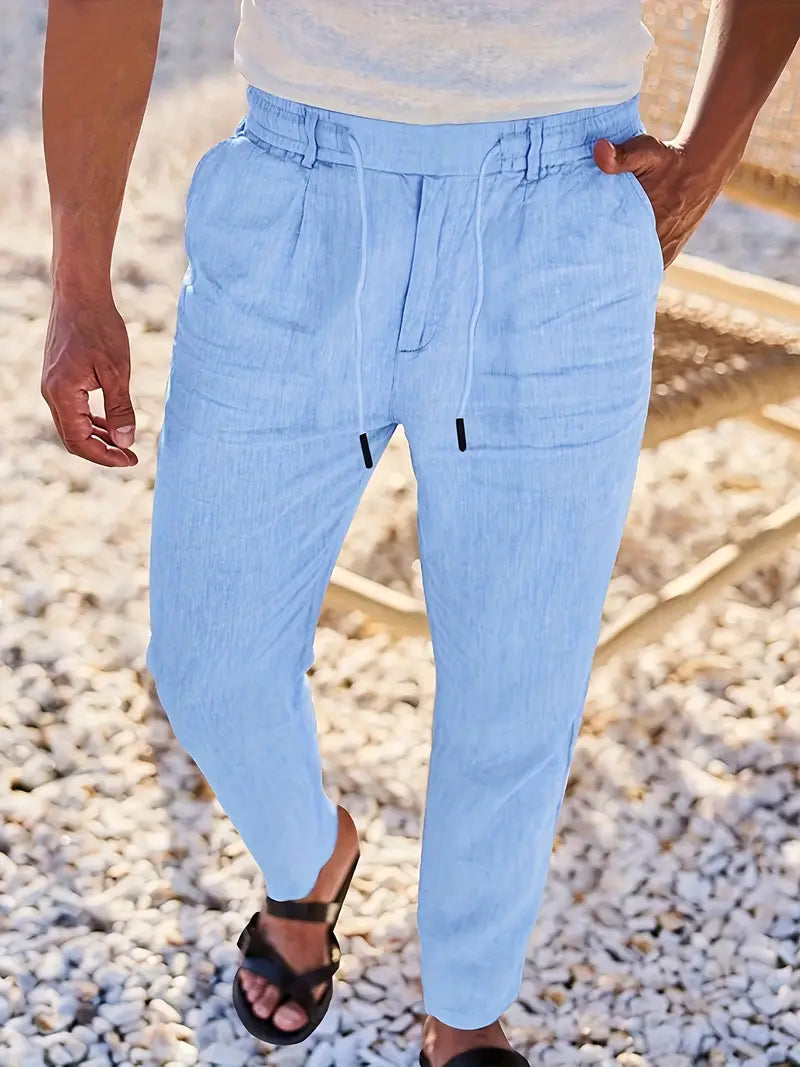 Pantalón Levante | Lino con Pinzas y Cintura Ajustable