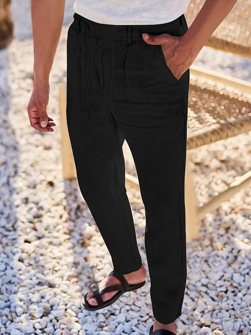 Pantalón Levante | Lino con Pinzas y Cintura Ajustable
