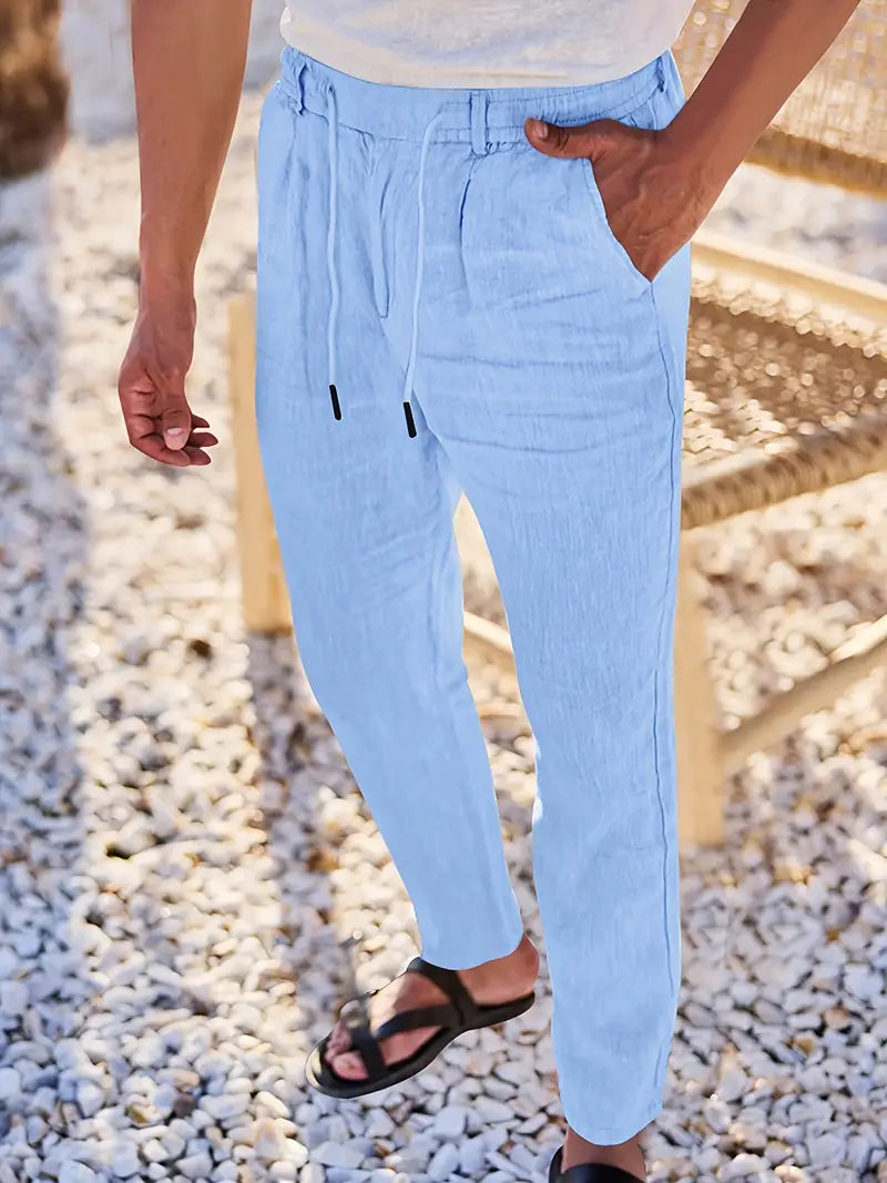 Pantalón Levante | Lino con Pinzas y Cintura Ajustable