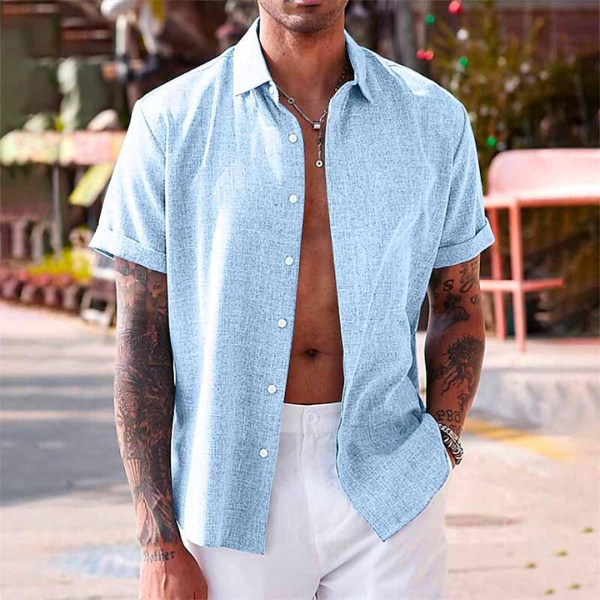 Adrien | Camisa de lino de manga corta