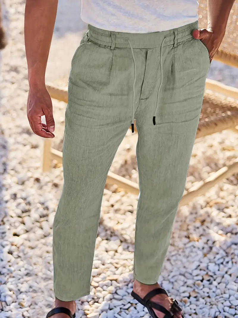 Pantalón Levante | Lino con Pinzas y Cintura Ajustable