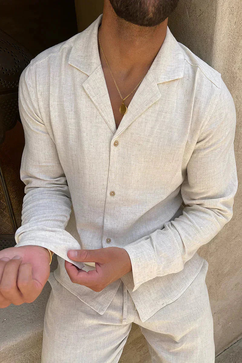 Sorrento | Conjunto premium de lino con cuello cubano